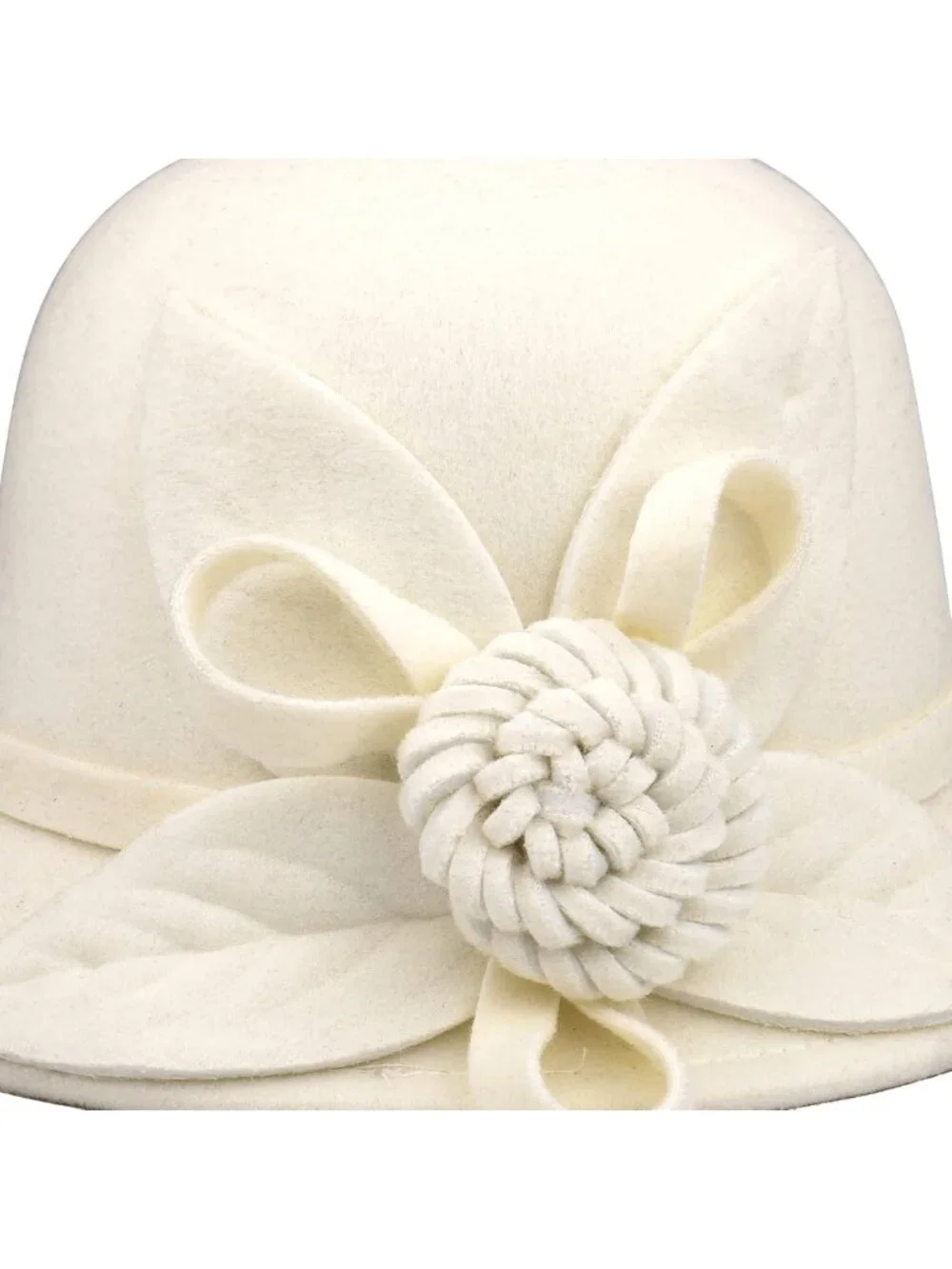 Vintage Wool Felt Bucket Hat for Women - Cloche Fedora with Bow, Winter Chic